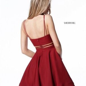 Sherri Hill Burgundy Backless Dress NWT